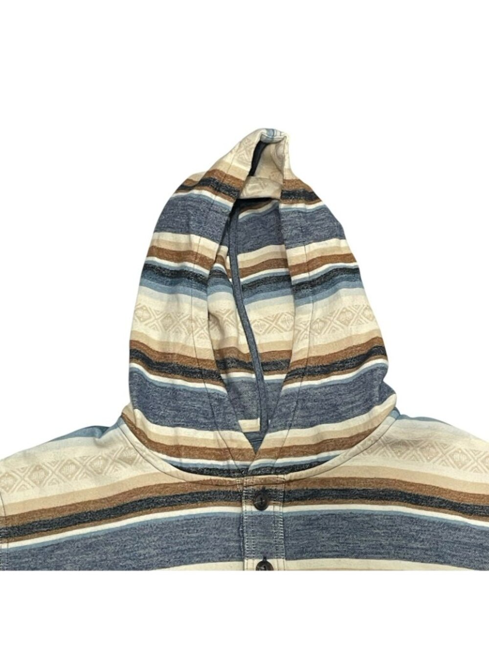 Pendleton Aztec Hoodie Pullover Mens Large Doublesoft Popover Southwest Henley - Picture 2 of 8